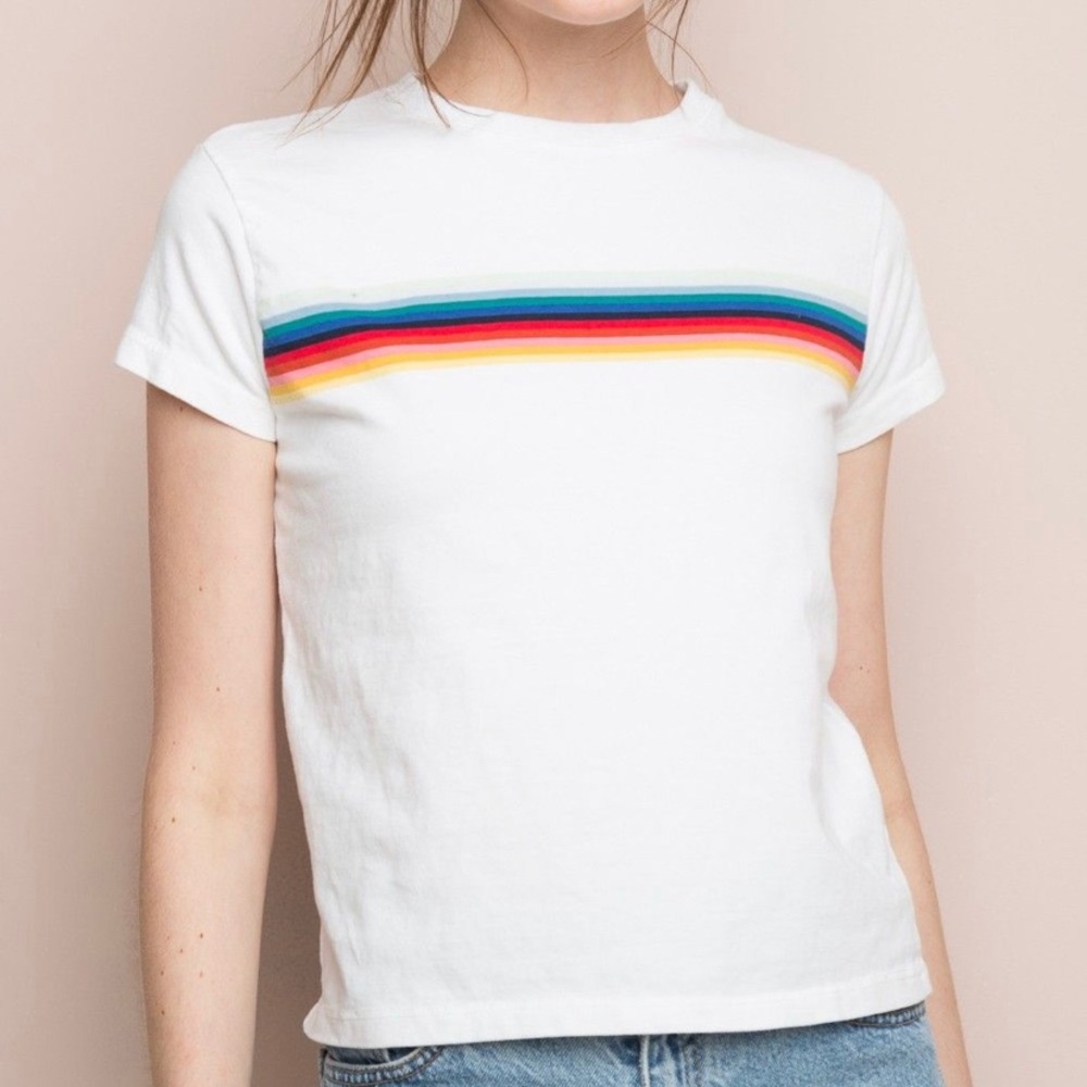 brandy melville striped white t-shirt